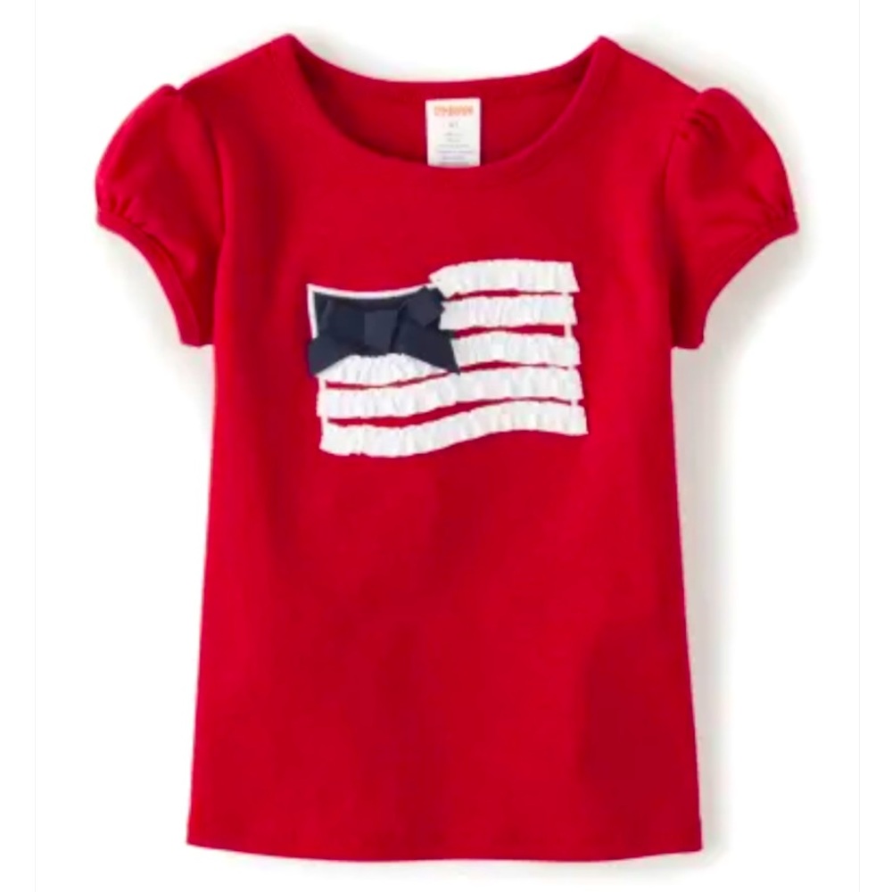 Gymboree Girls Ruffle American Flag Tee Sz 12-18M - 5T NWT